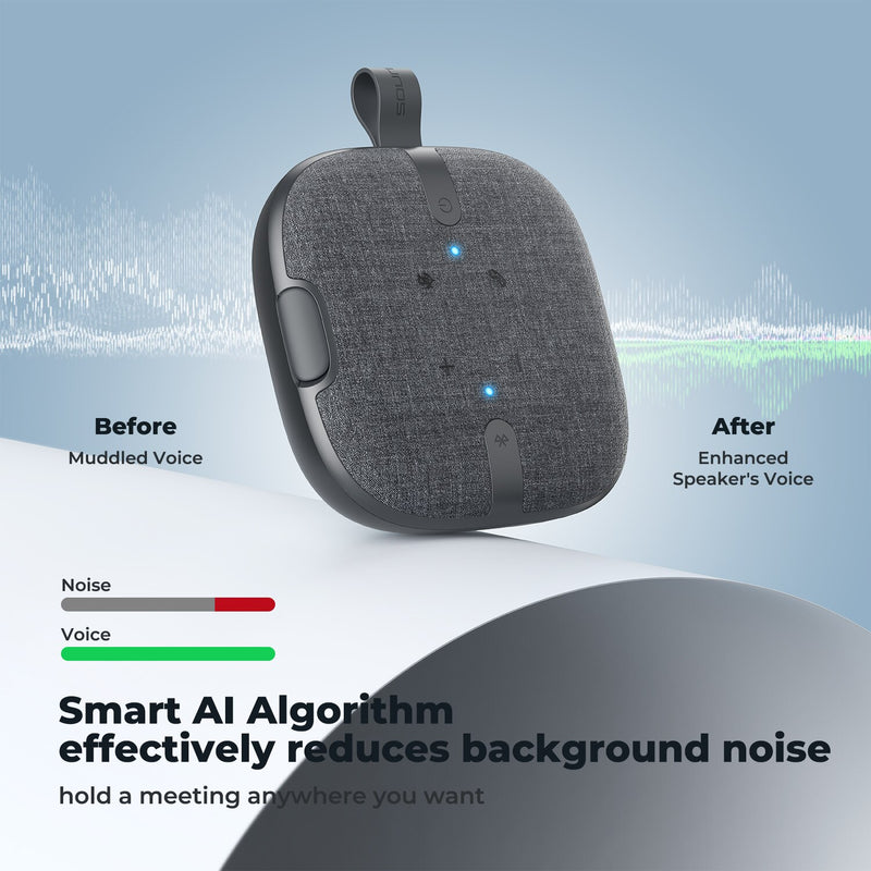 Bluetooth Speakerphone Office Conference Speaker 4 Mics Smart Voice Enhancement AI Noise Reduction