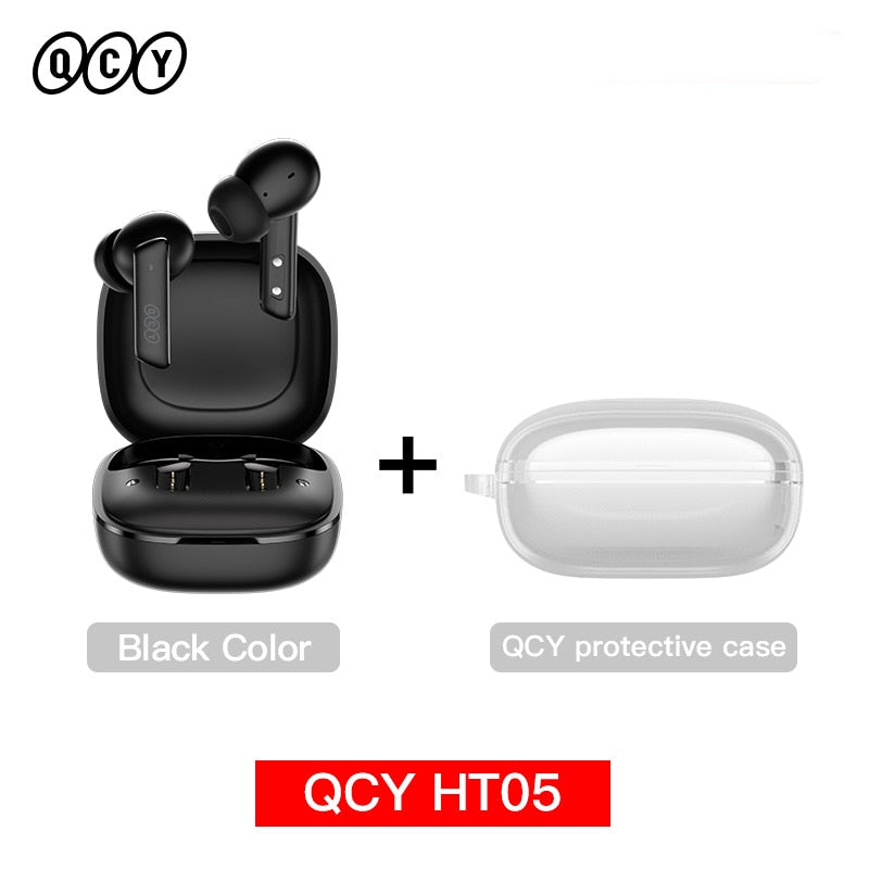 QCY HT05 ANC Wireless Earphone 40dB Noise Cancelling Bluetooth 5.2 Headphone 6 Mic ENC HD Call TWS
