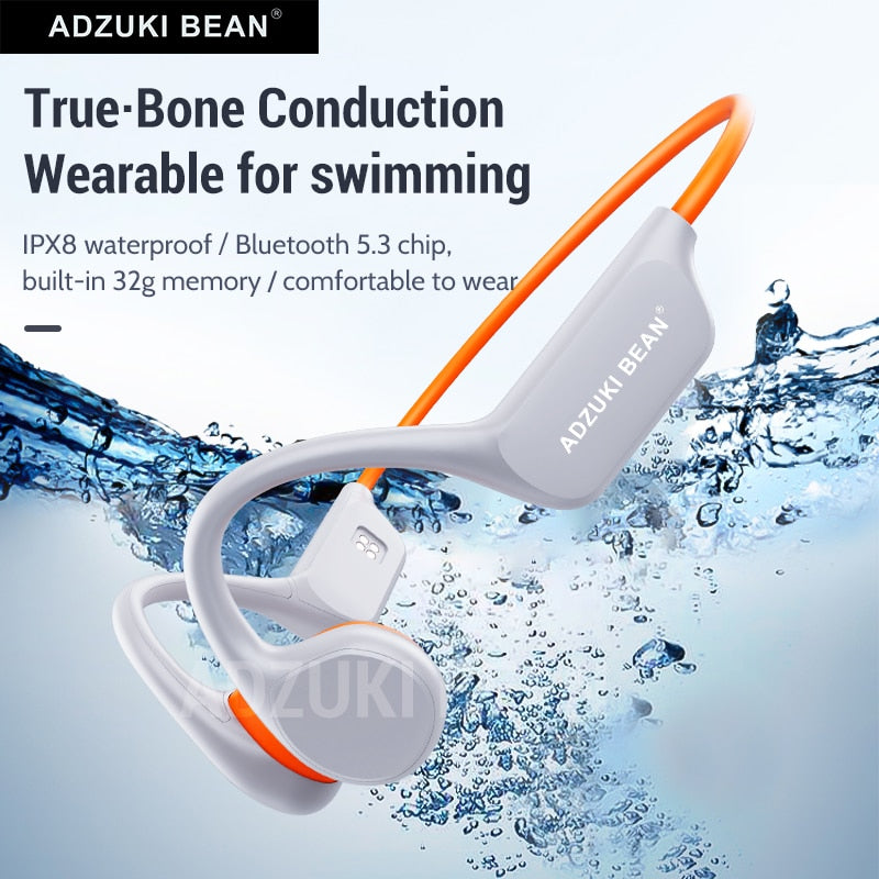 Adzuki Bean Bone Conduction Bluetooth Earphone X7 Wireless IPX8 Professional Swimming Headphones