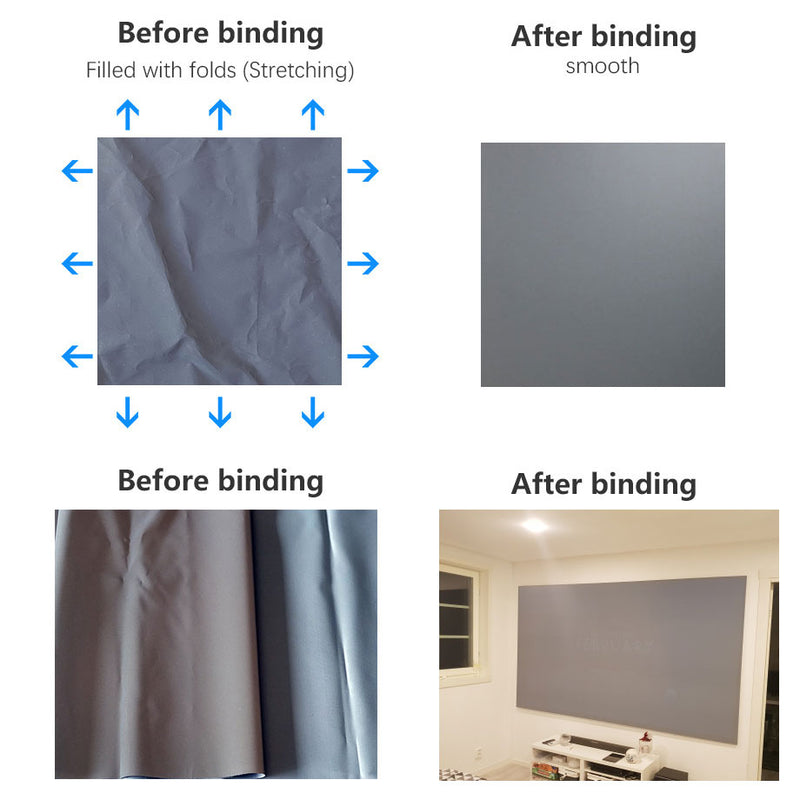 Reflective Fabric Projector Screen 60 72 100 120 inch 16:9 4:3 For XGIMI H1 Z6 UNIC UC46