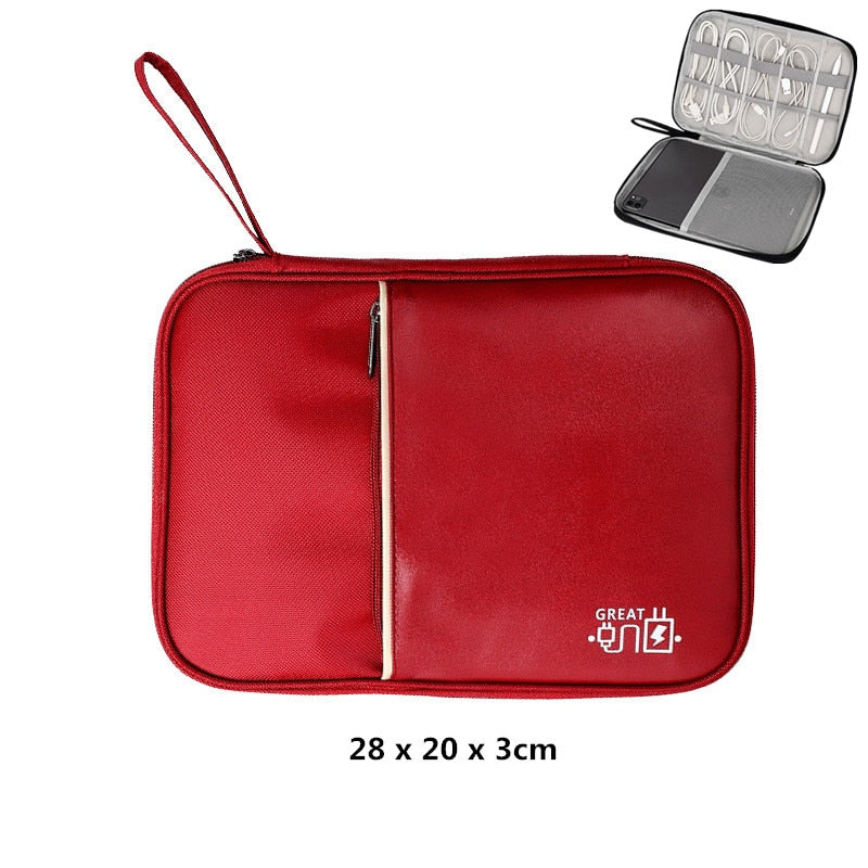 Travel Cable Bag Portable Digital USB Gadget Organizer Charger Wires Cosmetic Zipper Storage Pouch