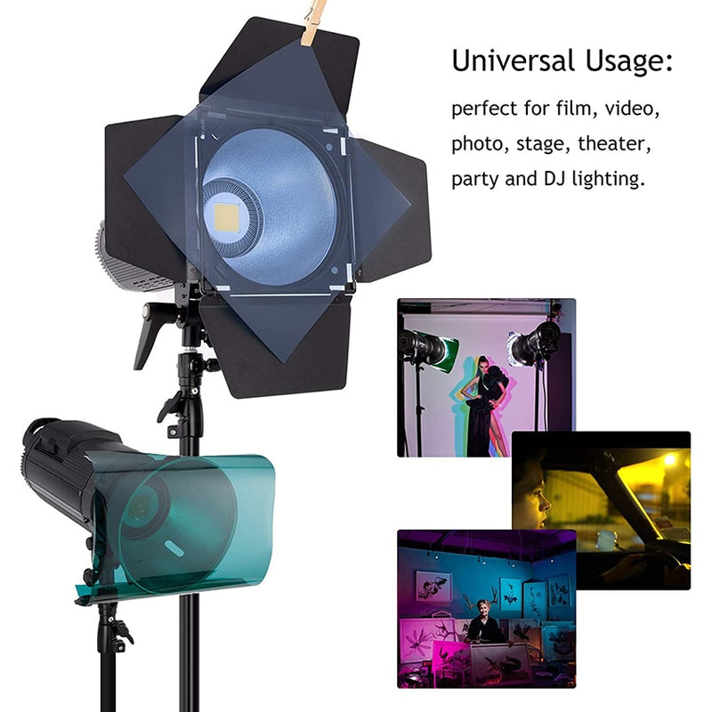 20pcs Color Lighting Gel Filters 25x25cm Transparent Colour Correction Light Sheet Film Kit
