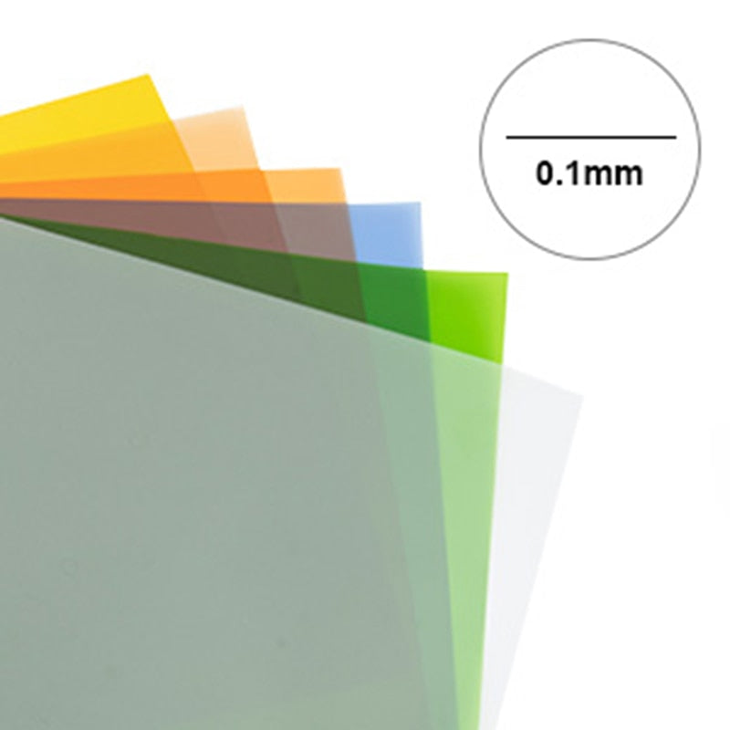 25x25cm Lighting Gel Filters 20pcs Color Transparent Colour Correction Light Sheet Film Kit