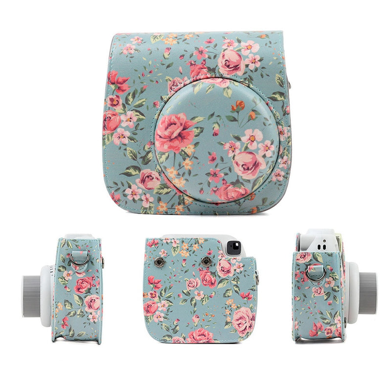 Shoulder Camera Bag Protective Case Colorful Forest Patterns Leather Camera Bag for Fujifilm Instax