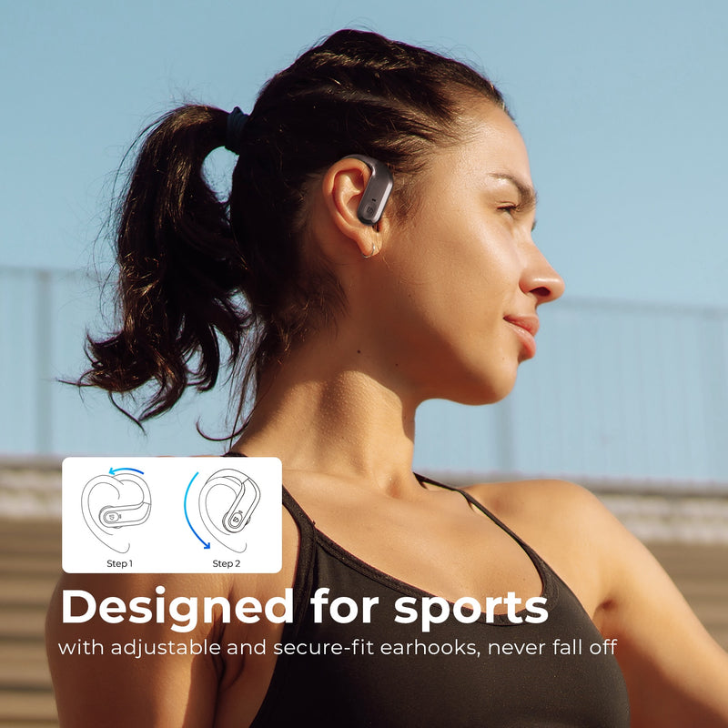 S5 True Wireless Earbuds Over-Ear Hooks Bluetooth Earphones 12mm Touch Control IPX7 Waterproof