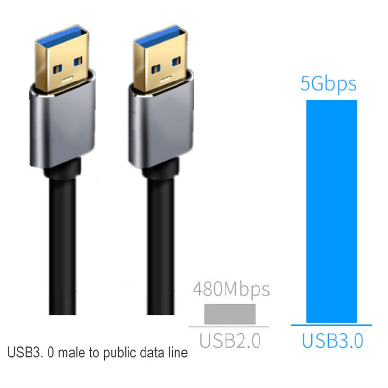 Super Speed USB 3.0 Type A Male to Type A Male Extension Data Sync Cord Cable Blue For Radiator Hard