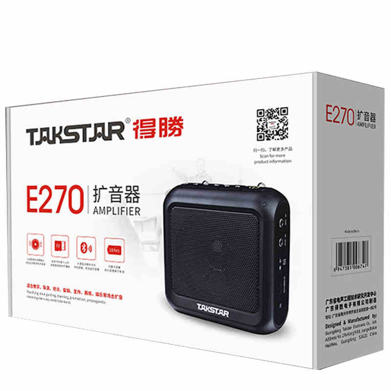 TAKSTAR E270 Portable Amplifier Digital Bluetooth Wireless mic Sound For Teaching/training,ABS