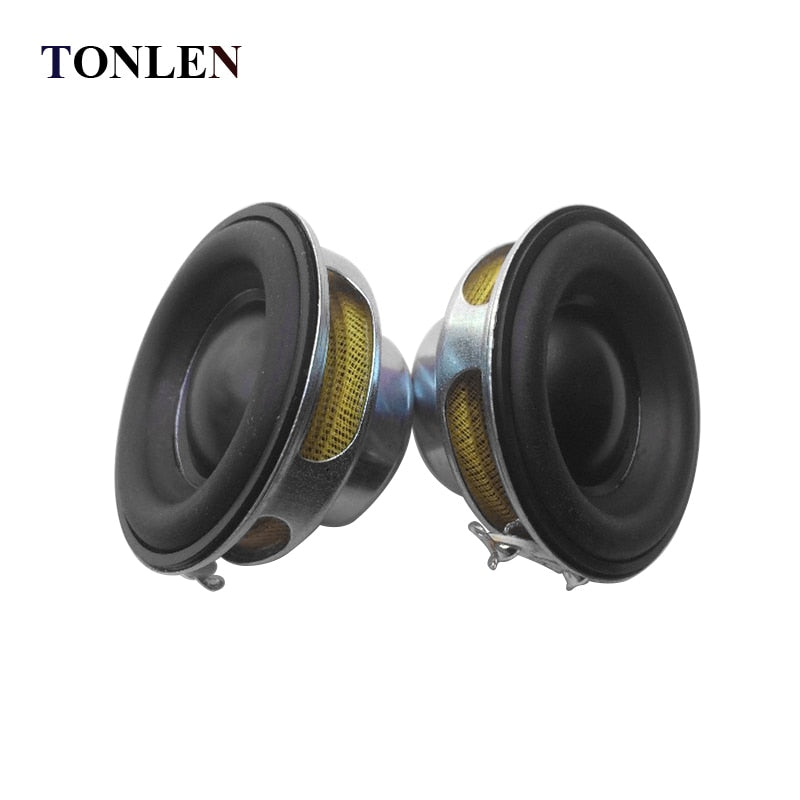 TONLEN 2Pcs 40mm Full Range Speaker 1.5inch 5W 4ohm HiFi Rubber Side Speakers DIY Portable Bluetooth