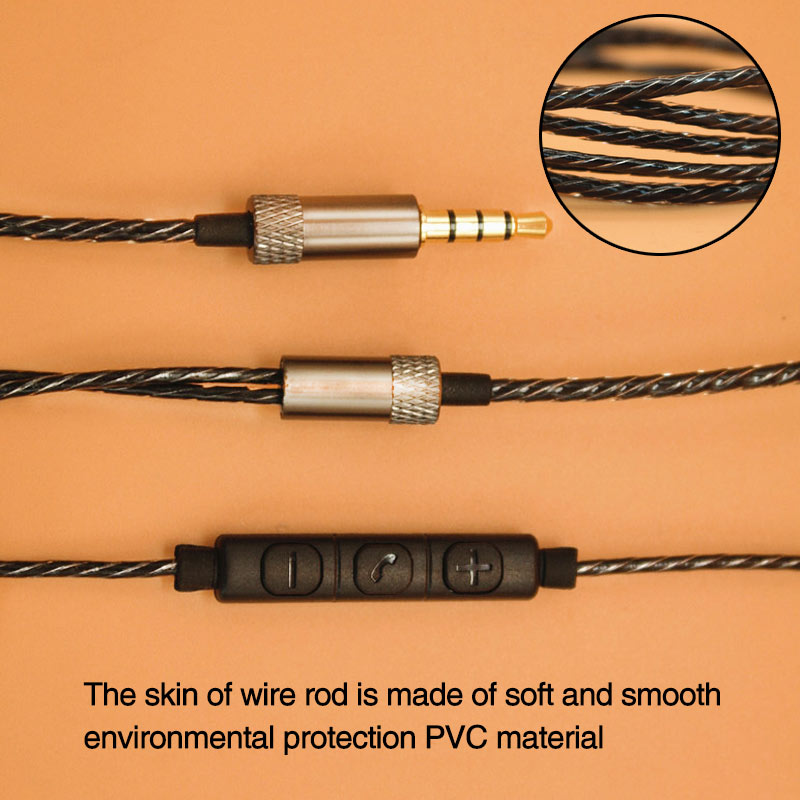 TRANSCTEGO 3.5mm Jack DIY Earphone Audio Cable Controller Repair Replacement Headphone 18 Copper