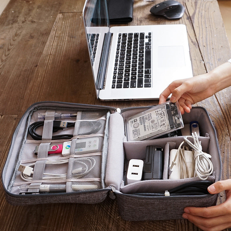 Travel Closet Organizer Case for Headphones Storage Bag Digital Portable Zipper Accessories