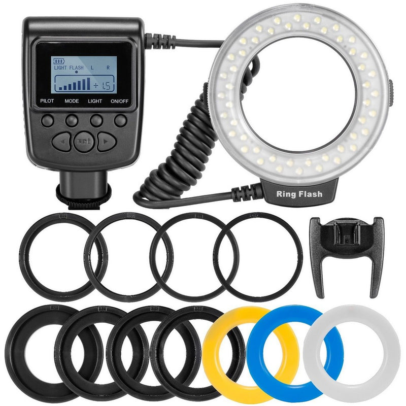 Travor RF-550D LED Macro Ring Flash light with 8adapter ring For Nikon Canon Pentax Olympus