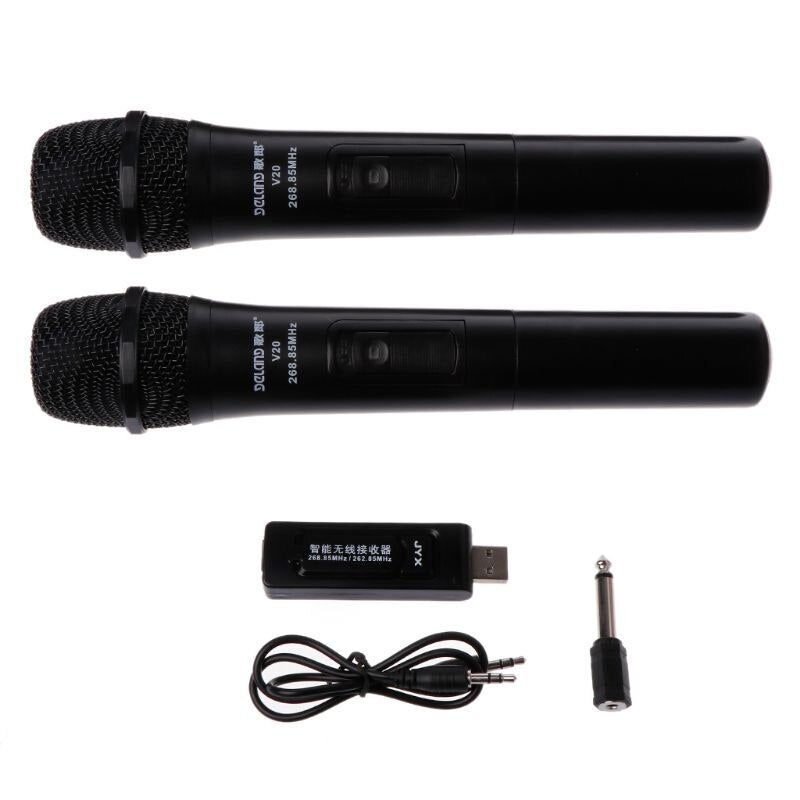 UHF USB 3.5mm 6.35mm Wireless Microphone Megaphone Handheld Mic with Receiver