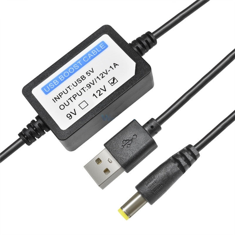 USB Charge Power Boost Cable DC 5V to 9V/12V 1A 2.1x5.5mm Step UP Converter Adapter USB Cable