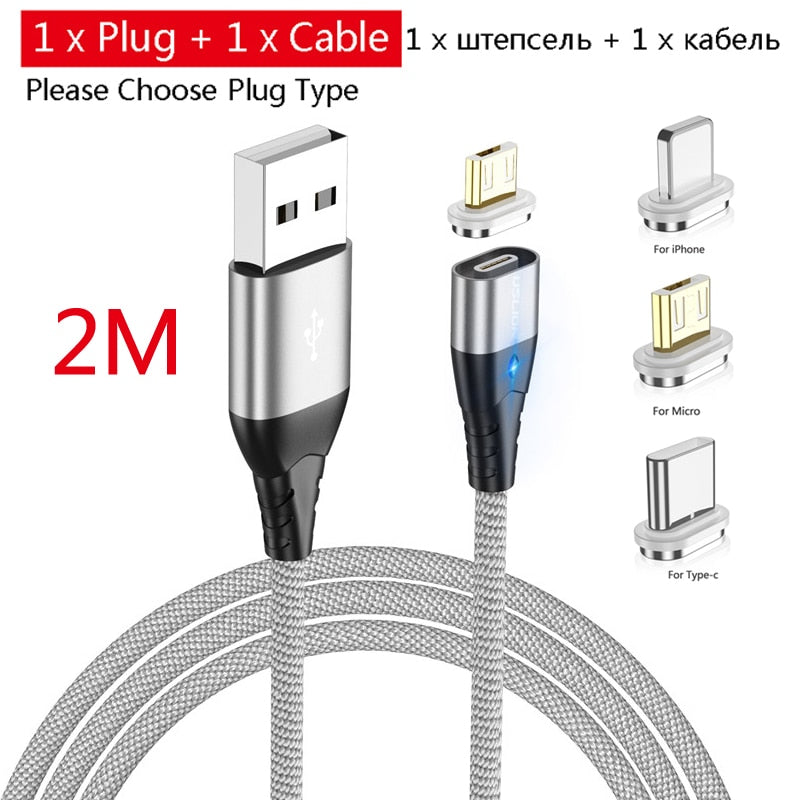 USLION Magnetic Fast Cable Micro USB Charging Phone Android Data Cable Wire Magnet Charger For