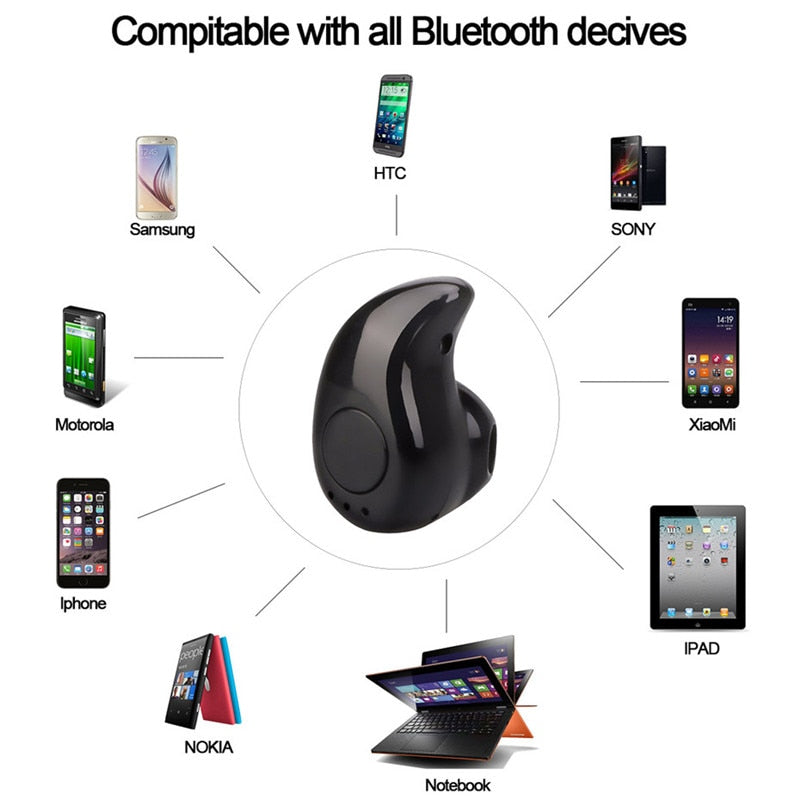 VAORLO Wireless Headphone Bluetooth Earphone Earbud With Mic Mini Invisible Sport Stereo Bluetooth