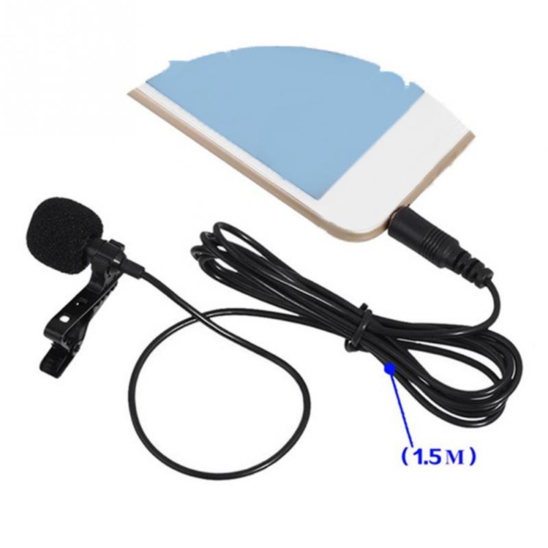 3.5 mm Microphone Clip Tie Collar for Mobile Phone Speaking in Lecture 1.5m/3m Bracket Clip