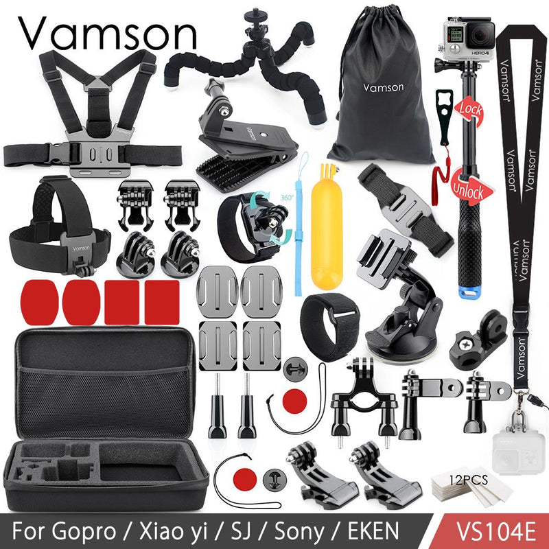 Vamson For Gopro Accessories Set for Eken H9R For Gopro Hero 7 6 5 4S Mount Selfie stick Tripod