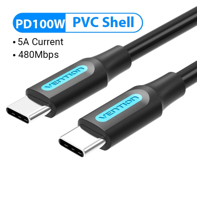 100W USB C to USB Type C Cable for Samsung S20 PD Fast Charger Cable Quick Charge 4.0 USB Cable