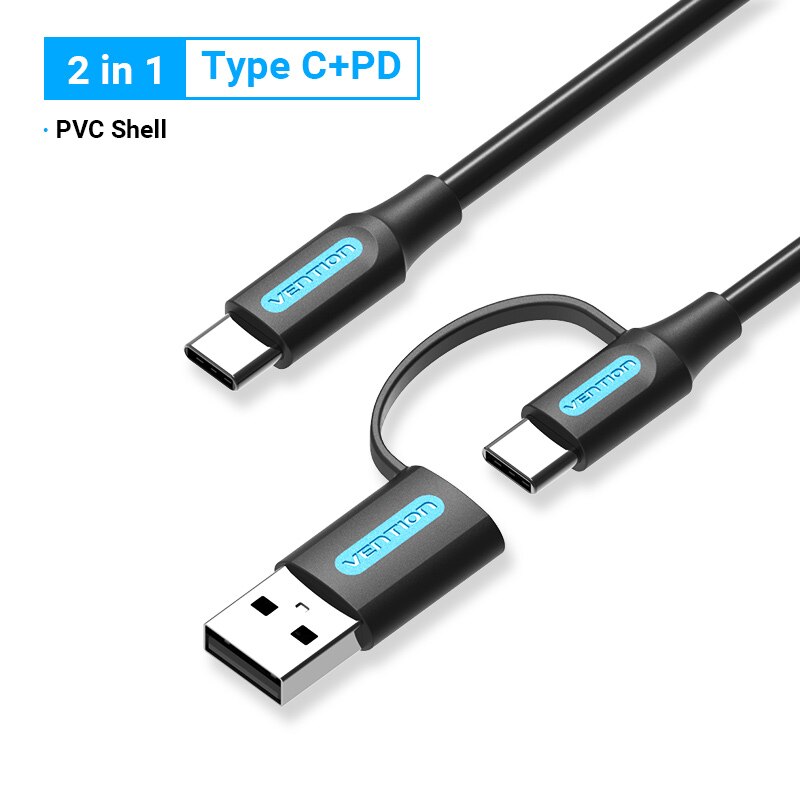 2 in 1 USB Type C Cable for Xiaomi Mi 9 3A Fast Charging USB Cable Micro USB Cable