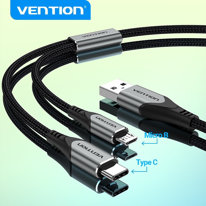 2 in 1 USB Type C Cable for Xiaomi Redmi Note 10 Samsung S20 USB Charger Cord Micro USB Cable