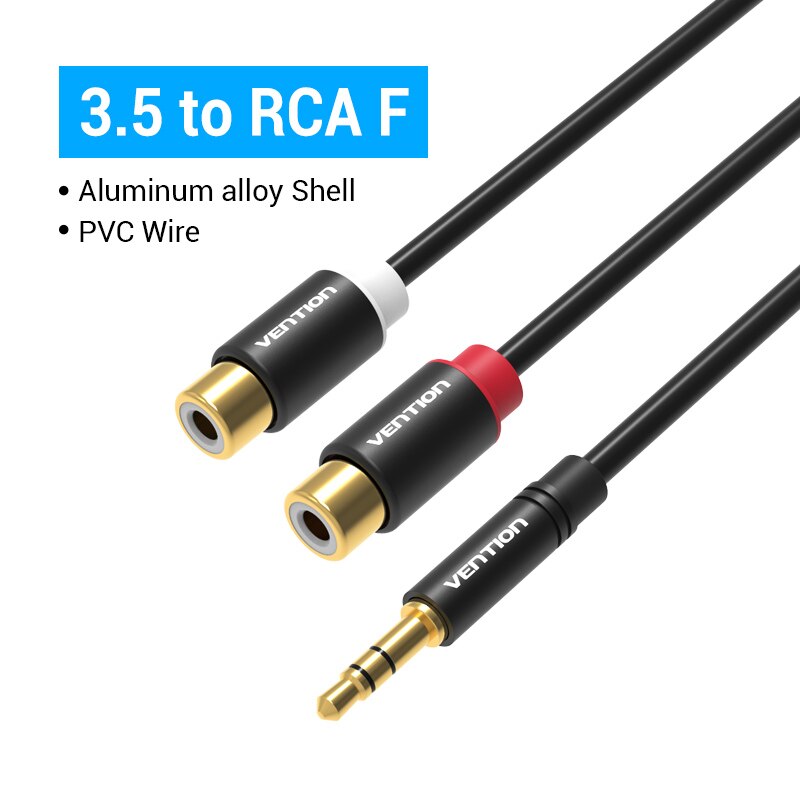 3.5mm Male to 2RCA Female AUX Cable RCA Jack Splitter Audio Y Cable Speaker Stereo 3.5 Cable RCA