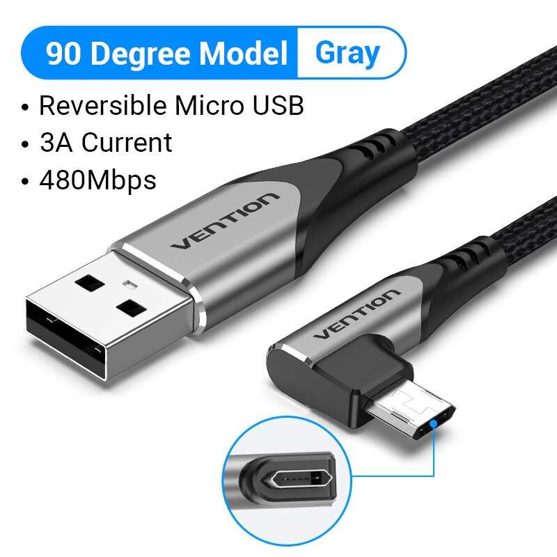 3A Reversible Micro USB Cable Nylon Fast Charging USB Charger Data Cable Mobile Phone Cable