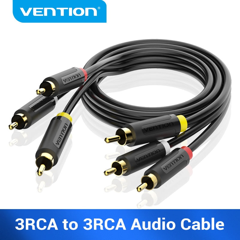 3RCA to 3 RCA Cable Audio Video Male to Male AV Cable Gold Plated Cable RCA Jack