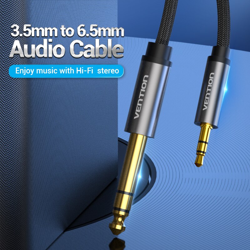 6.5 to 3.5 Jack Aux Cable Adapter TRS Audio Cable Jack 3.5mm to 6.5mm Audio Cable Auxiliar