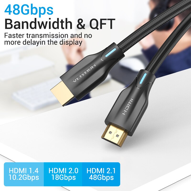 HDMI Cable for Xiaomi Mi Box PS5 HDR10+ HDMI 2.1 Cable 8K/60Hz 4K/120Hz Digital Cable HDMI