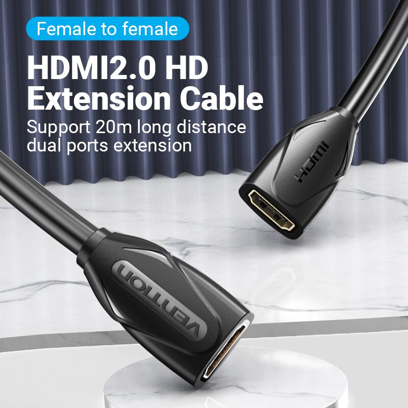 HDMI Extension 4K/60Hz Cable HDMI 2.0 Female to Female Cable Extender HDMI 2.0 Cable Extension