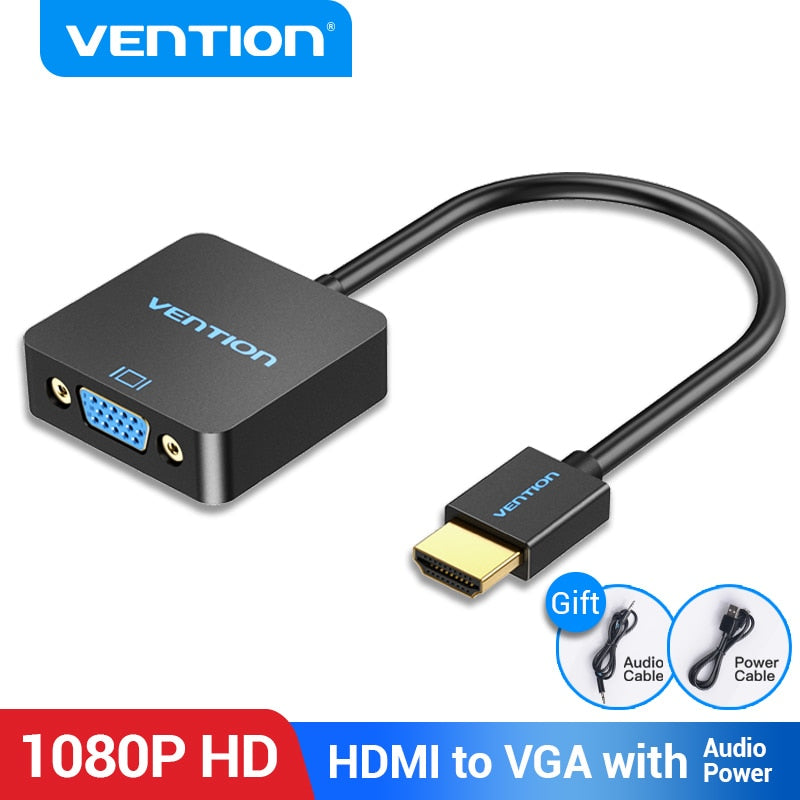 HDMI to VGA Adapter Male to Female Converter 1080P VGA to HDMI With 3.5 Jack Audio Cable