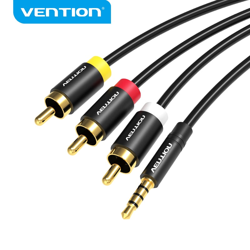 Jack 3.5mm to 3RCA Cable 3.5mm Jack Male to 3 RCA Male AUX Audio Splitter Aux Cable 2.5 to RCA