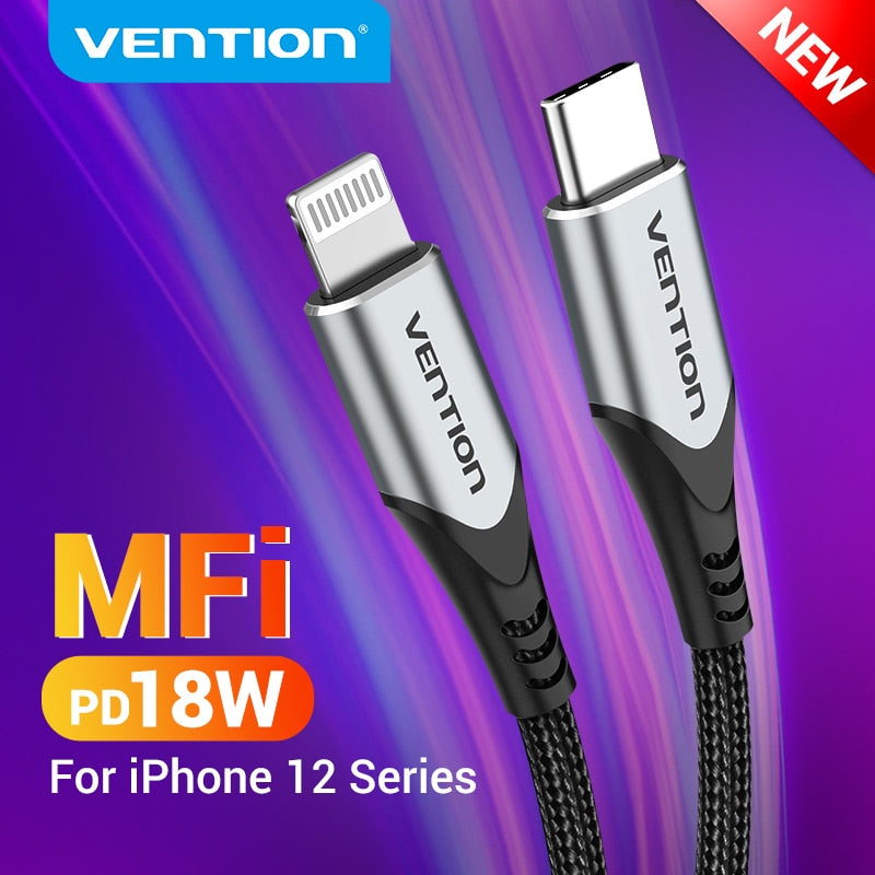 MFi USB Type C Cable for iPhone 12 mini 11 8 Plus PD 18W Fast USB C to Lightning Cable