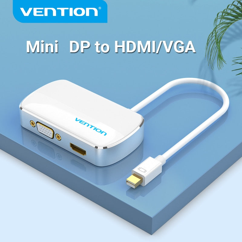 Mini DisplayPort Converter to HDMI VGA Adapter 2 in 1 Mini Display Port to HDMI VGA DP Cable