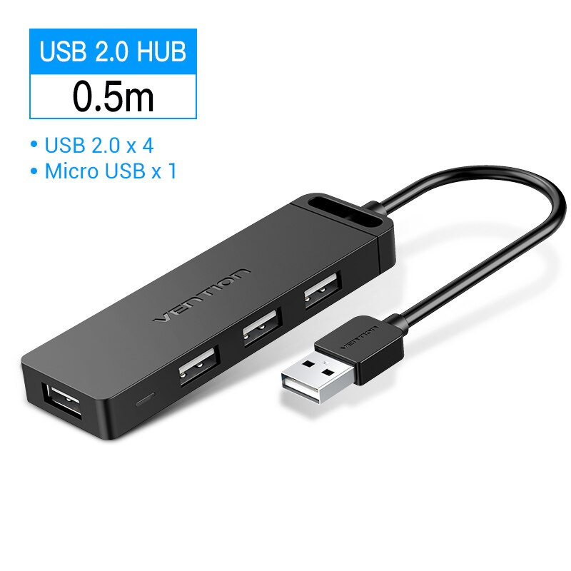 USB 2.0 HUB 4 Port with LED Multi USB Splitter HUB USB 2.0