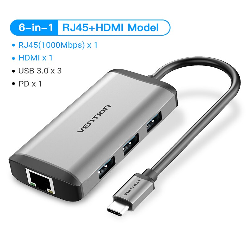 USB C HUB Type C to USB 3.0 Dock Station USB C HDMI RJ45 4K Type C 3.1 Splitter USB HUB