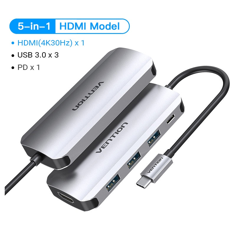 USB C Hub USB C to HDMI 4K VGA PD RJ45 3.5mm USB 3.0 Dock USB-C Type C 3.1 Splitter