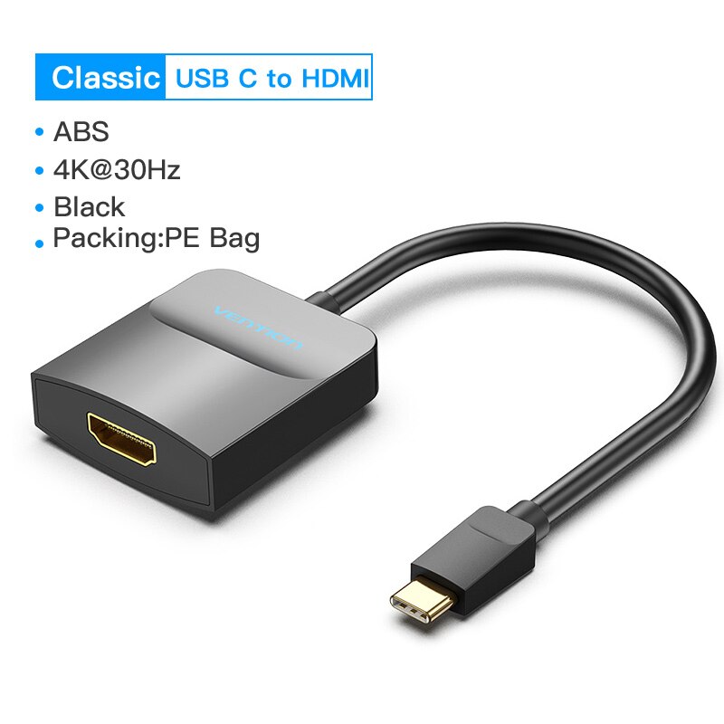 USB C to HDMI Adapter 4K Type C to HDMI VGA Connector Cable USB Type C HDMI Converter