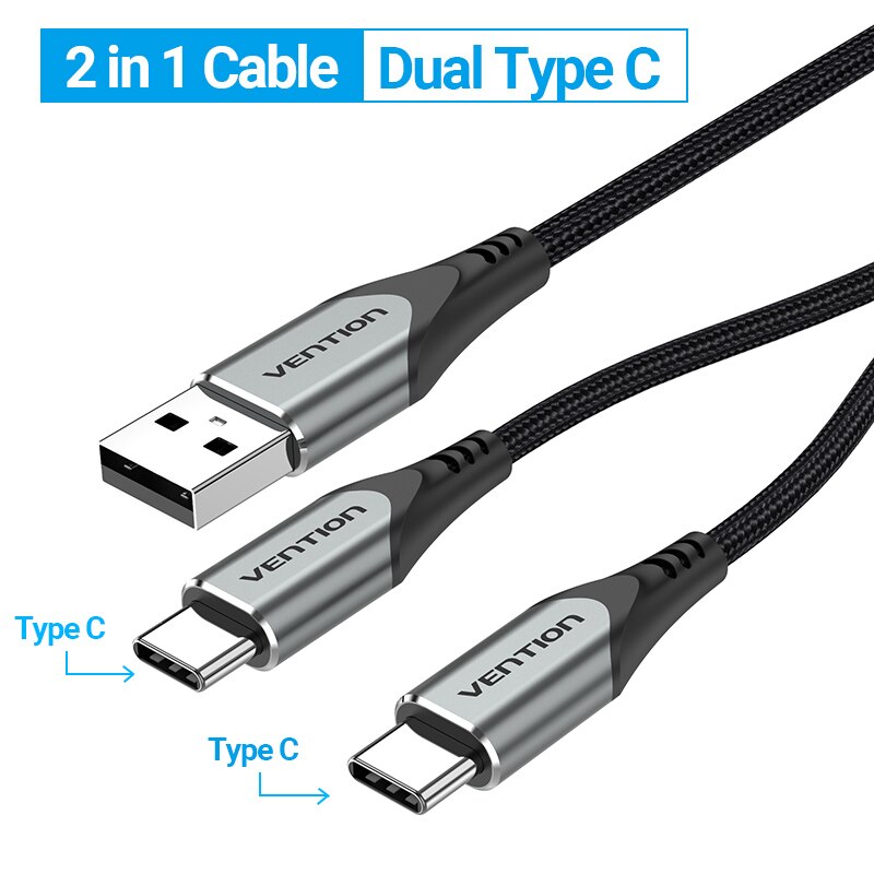 USB Type C Cable for Huawei P40 Pro Mate 30 Pro Dual USB C Fast USB Charging Cord Type-C Cable