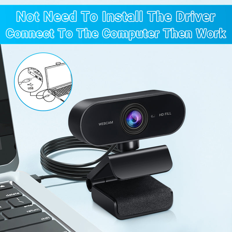 HD 1080P Webcam Mini Computer PC WebCamera with Microphone Rotate Camera