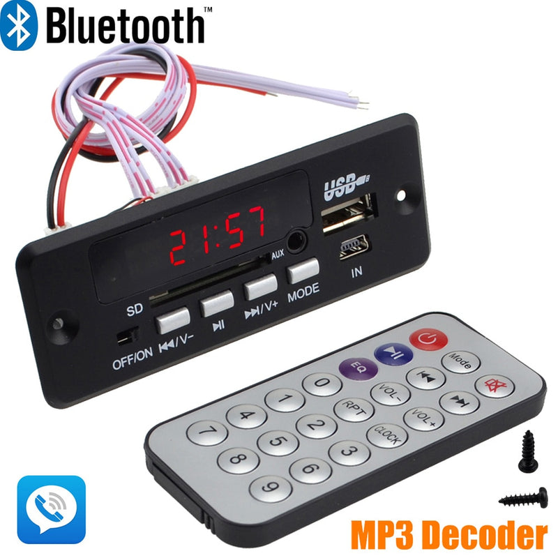 Wholesale Brand New 7~12V Car Hands-Free Call Bluetooth MP3 Decode Board with Bluetooth