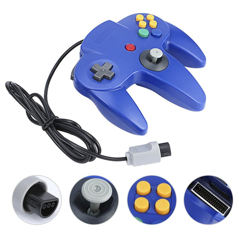 Wired N64 Gamepad Joypad Wired Gaming Joystick Game Pad for Gamecube and Mac Gamepads
