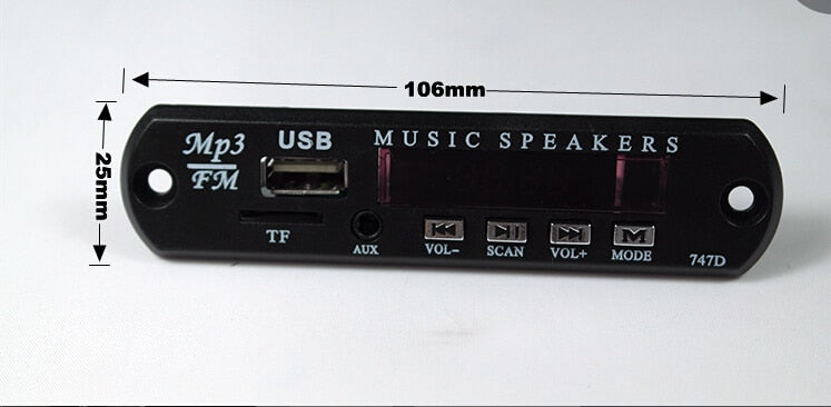 Wireless Bluetooth Audio Decoder Board Module MP3 Player LED MP3 decoder board FM AUX 12V USB TF
