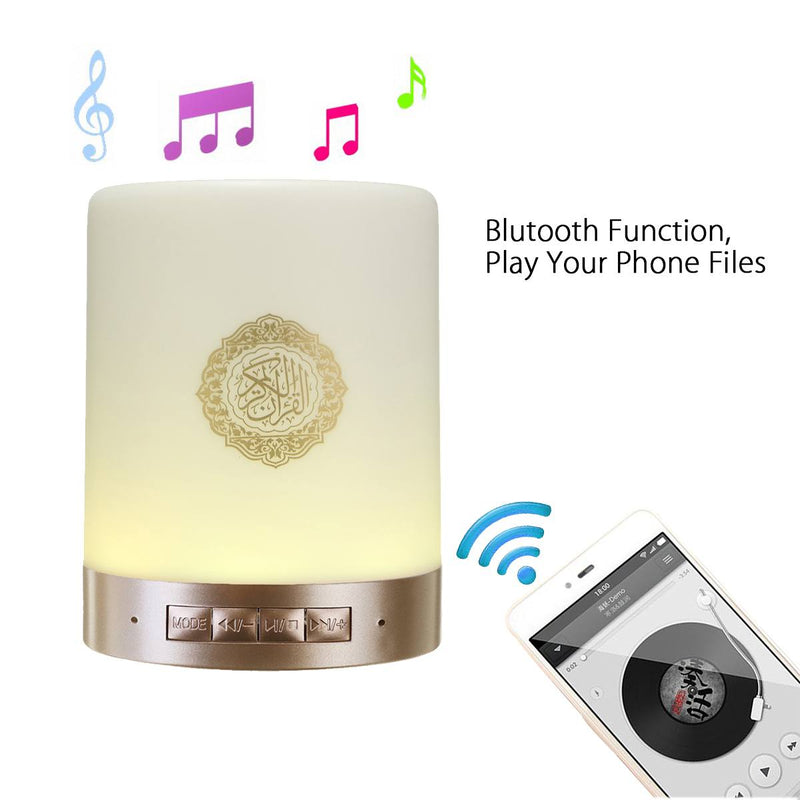 Wireless Bluetooth Speaker Colorful LED Light Quran Koran Reciter Muslim Speaker Support MP3 FM TF