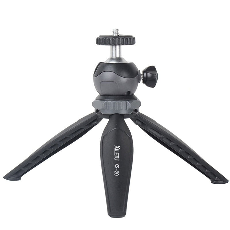 XILETU XS20 Mini Tabletop Tripod Desktop Holder Stand with Clip and Ball Head for Smartphone DSLR Camera