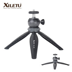 XILETU XS20 Mini Tabletop Tripod Desktop Holder Stand with Clip and Ball Head for Smartphone DSLR Camera