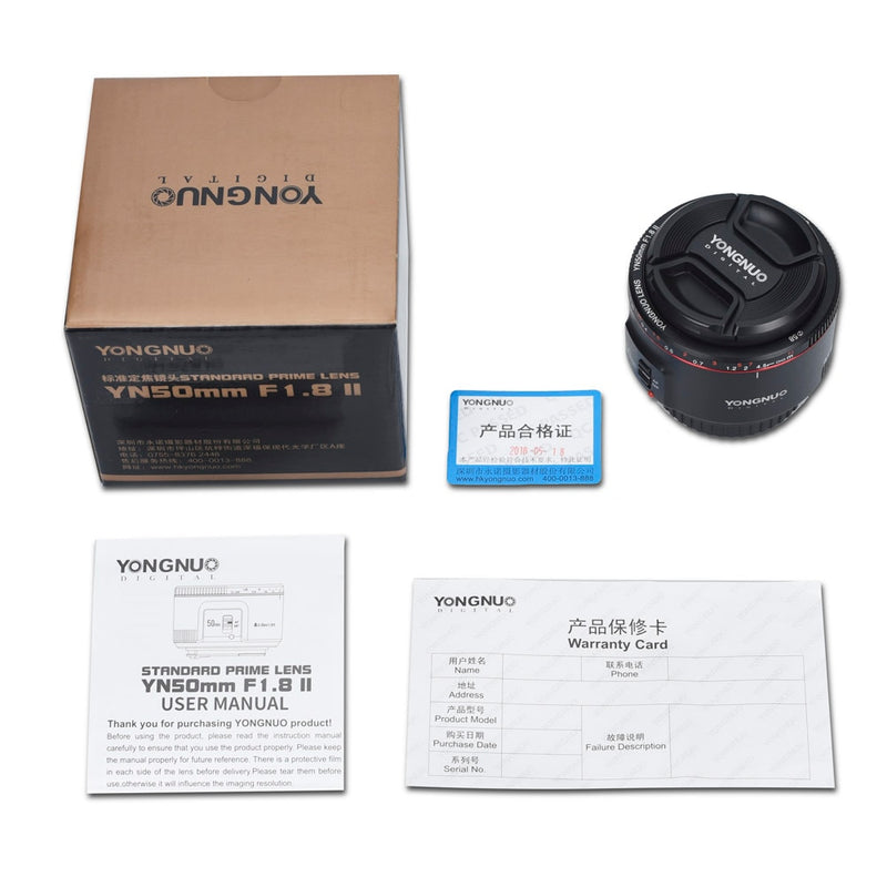 YN50mm F1.8 II Large Aperture Auto Focus Small Lens with Super Bokeh Effect for Canon EOS DSLR