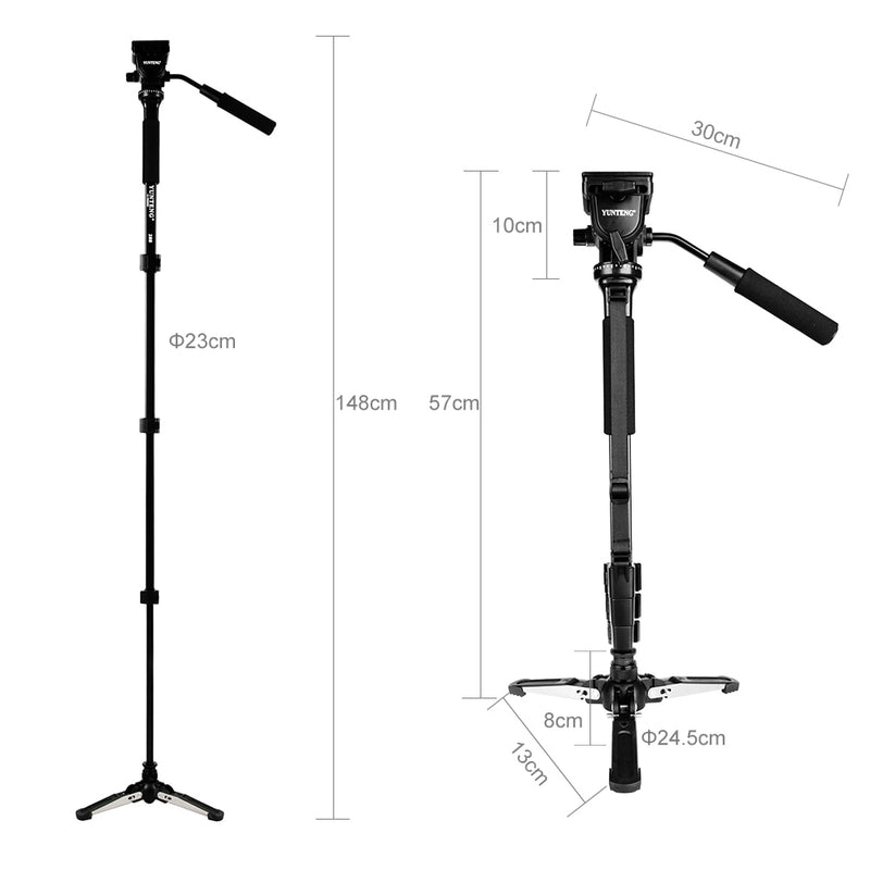 Yunteng VCT-288 Camera Monopod + Fluid Pan Head + Unipod Holder For Canon Nikon and all DSLR with