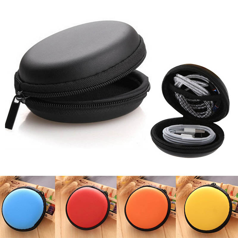 Zippered Portable Round Shape Earphone Bag Headset box Hand Spinner Earphone Hard Case