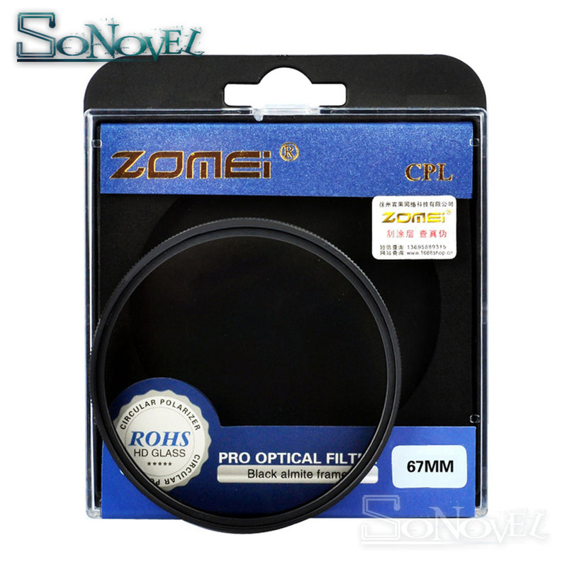 Zomei 49mm/52mm/55mm/58mm/62mm/67mm/72mm/77mm/82mm CPL Circular Polarizer Polarizing Filter for